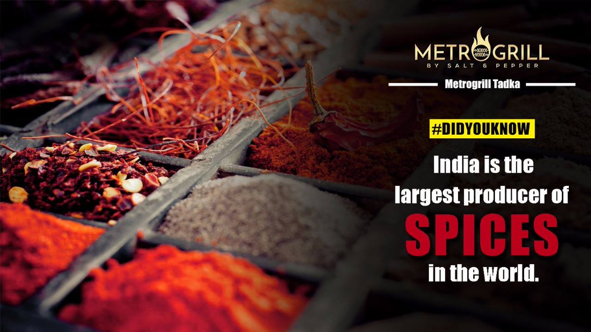 MetroGrill2's tweet photo. India, also the producer of finest spices in the world.
#FoodFacts #IndianSpices #SpicesInIndia #India https://t.co/k4lwjLNb2r