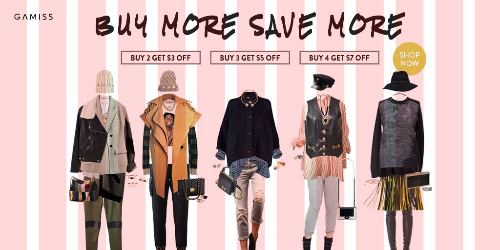 gamissshop's tweet photo. Buy More Save More. Buy 2 Get $3 Off, Buy 3 Get $5 Off, Buy 4 Get $7 Off. SHOP NOW: https://t.co/6oU7vvFcuP https://t.co/ztVHAaFebU