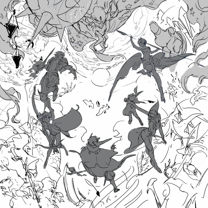 a sketch that's way too huge to finish. someday. (best game ever played) 