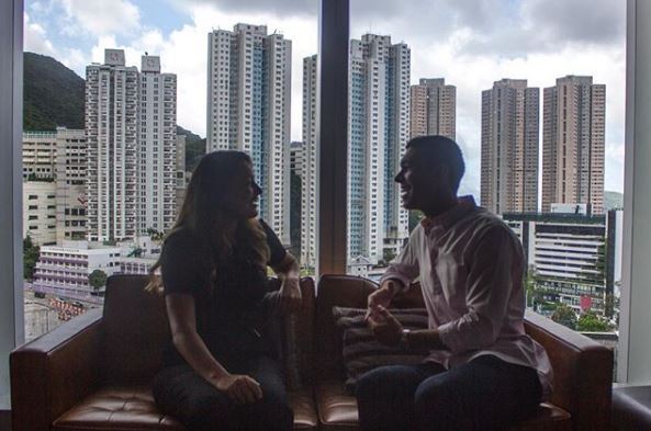 discoverAXA's tweet photo. When Chelsie met Will! 👋 Our two #AXAadventure winners joined forces in Hong Kong, where @moore_of_wj is now based: https://t.co/chx3g2VJLc https://t.co/2QAMmB2Vle