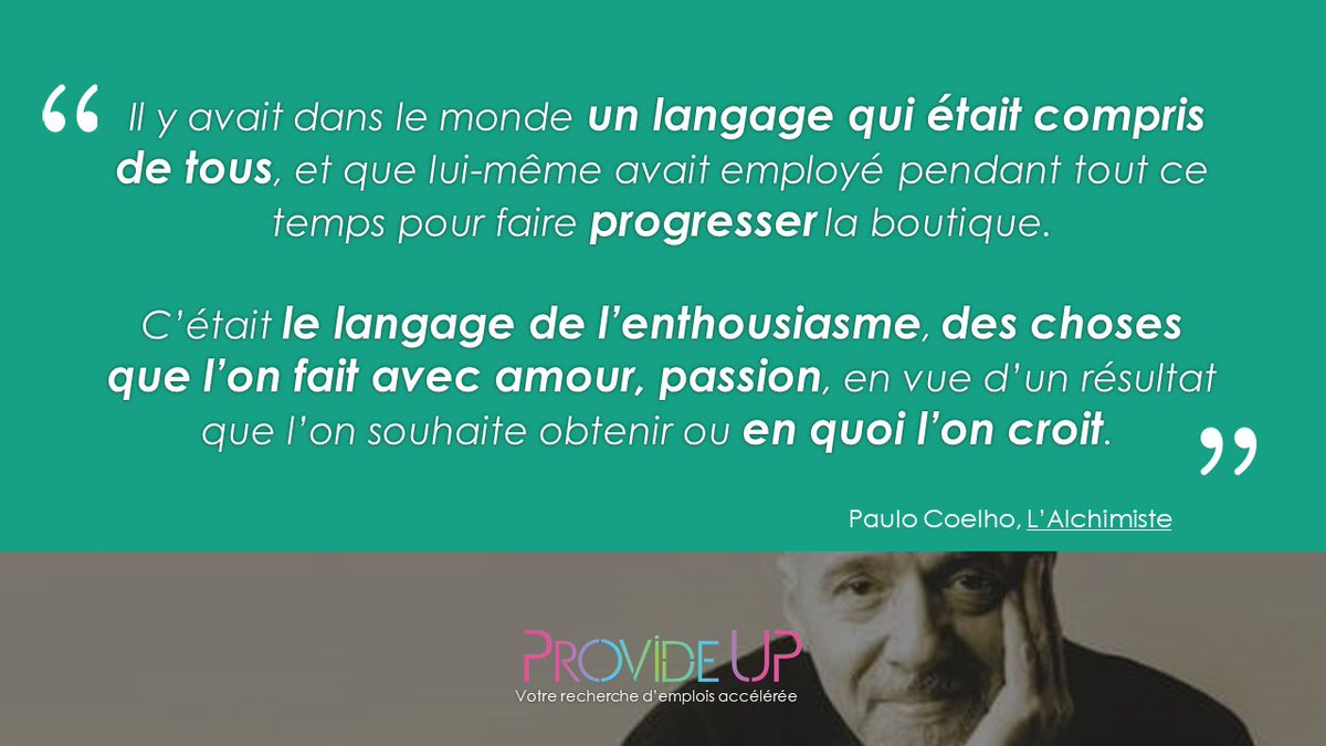 fblanvil's tweet photo. Un #magnifique (et #enthousiaste) passage de l'"#Alchimiste pour bien démarrer la #semaine 📖
#ProvideUP #Emploi #Entrepreneuriat https://t.co/rkoAft2ZKk