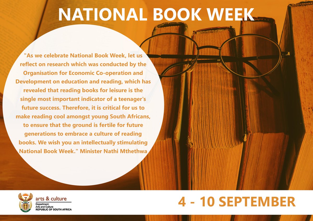 NathiMthethwaSA's tweet photo. Please RT this Tweet to notify a young South African that you support the development of a reading nation. #NationalBookWeek https://t.co/pAjZAgKlku