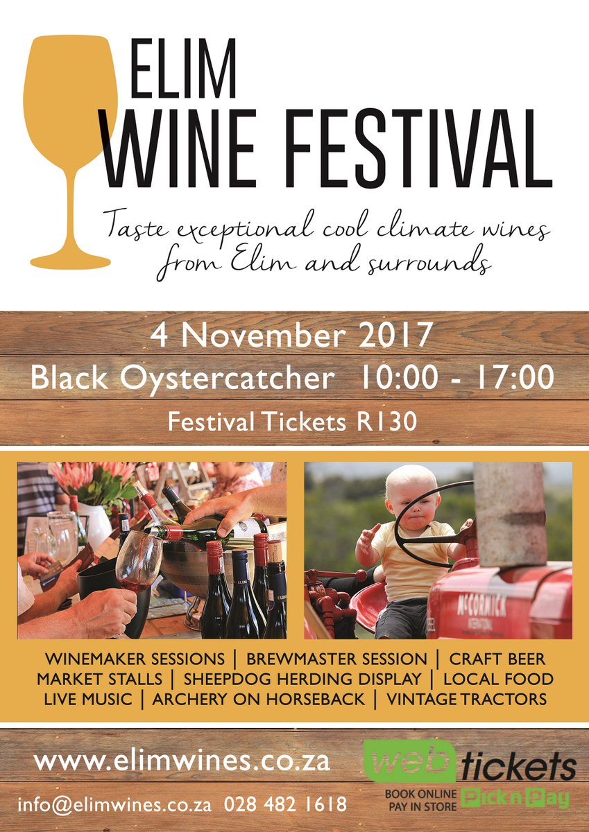 ElimWines's tweet photo. Two months to go until the Elim Wine Festival 2017, taking place at @BOC_Wines on 4 November! https://t.co/nqy0RdgUeZ #ElimWineFestival https://t.co/XnxA7LbMQj