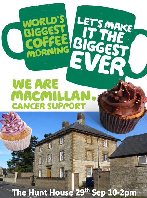 Worlds biggest coffee morning for <a href="/macmillancancer/">Macmillan Cancer Support</a> -Support by coming the @HenryRoyceFound THE HUNT HOUSE in <a href="/Paulerspury/">Paulerspury</a> 29/09/17 10-2pm