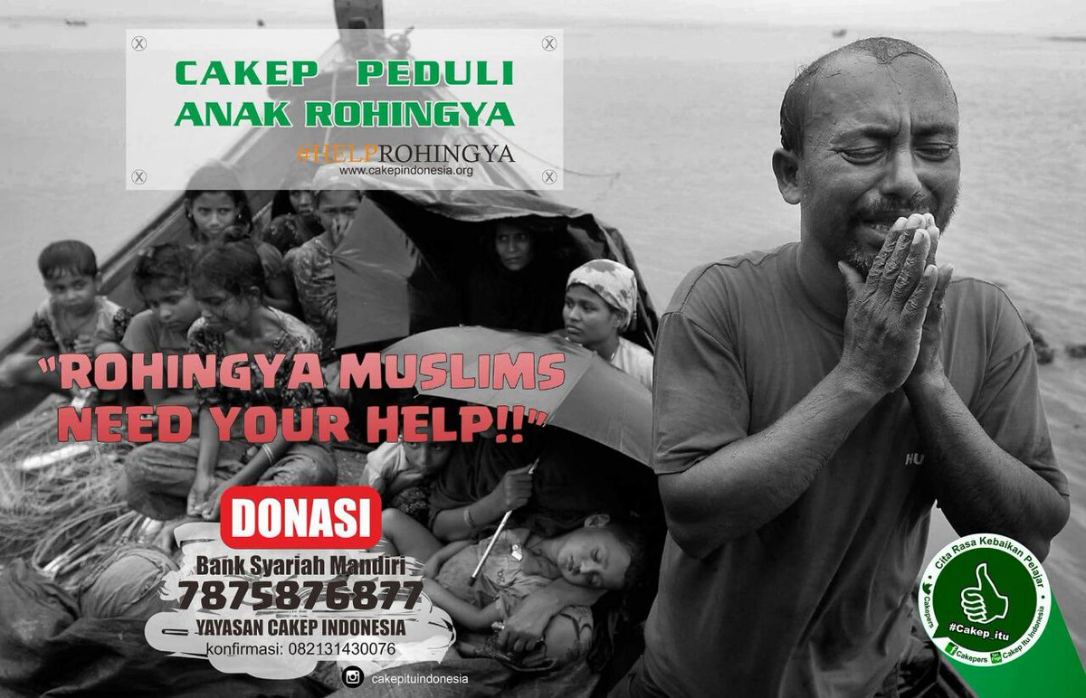 Pembersihan Etnis Rohingya sedang berlangsung oleh tindakan brutal pasukan keamanan Myanmar.ayo donasikan harta terbaik kita.semangat kawan2