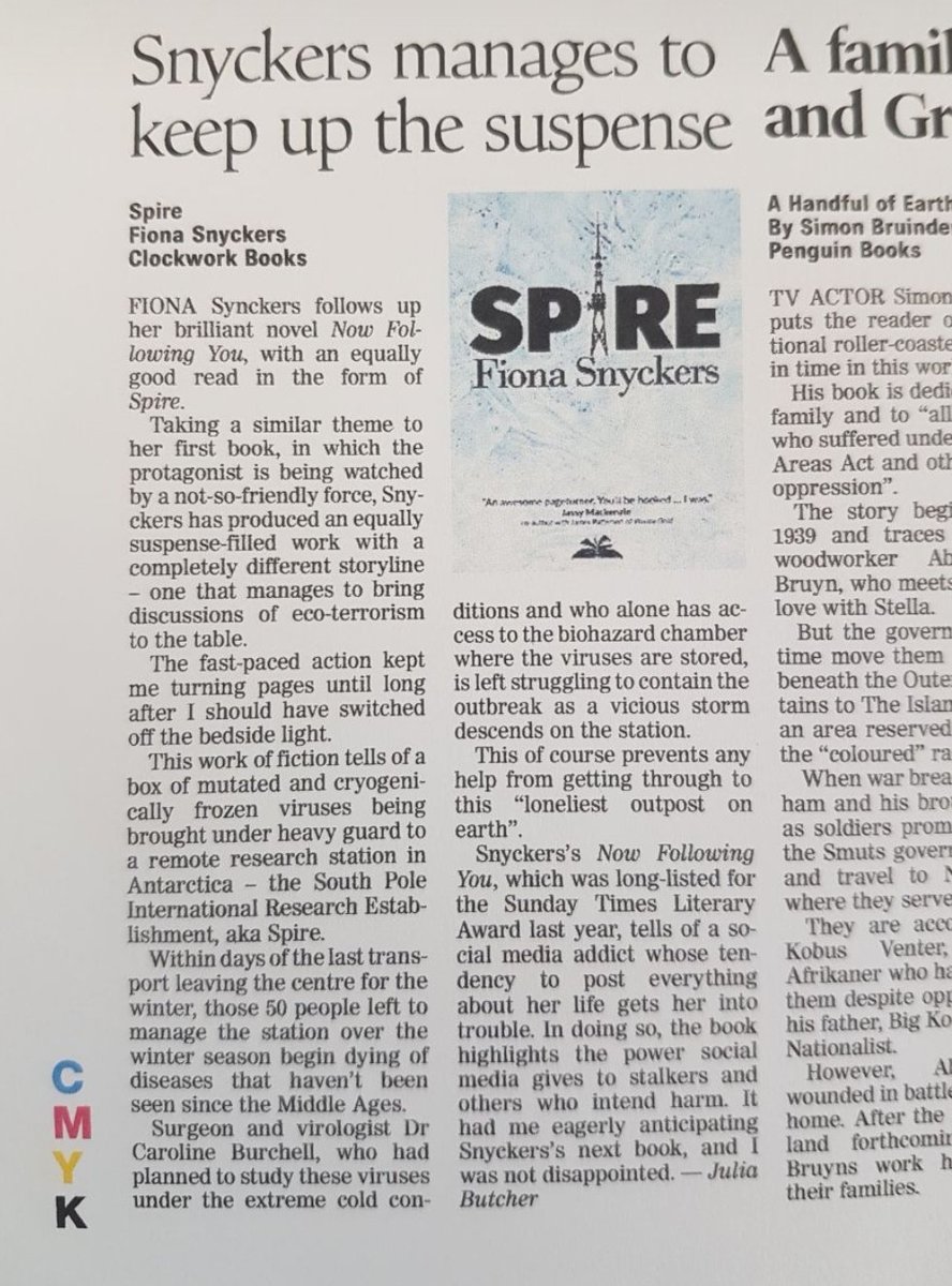 FionaSnyckers's tweet photo. Julia Butcher from @DailyDispatch is a fan of #NowFollowingYou as well as of #SPIRE. https://t.co/syzfLM6Xx1