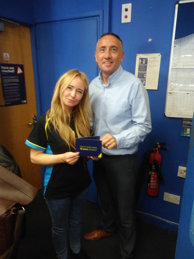 Congratulations to Cheryl in Breckfield on 10 years service <a href="/whcluster283/">whcluster283</a> @Area28WH <a href="/gharropwh/">Gareth Harrop</a> <a href="/WHRegion6/">Region 6</a>
