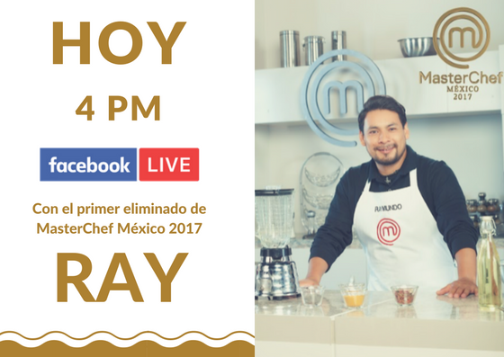 MasterChefMx's tweet photo. ¡A las 4 PM, corran a Facebook, chefs! Estaremos en vivo con @Ray_ChefMX platicando sobre #MasterChefMx 🍽 https://t.co/8QpxdOM9Rw