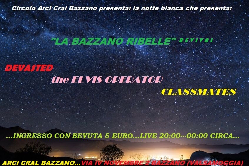 Elvis_Operator's tweet image. LA BAZZANO RIBELLE
The Elvis Operator
Via IV Novembre 2, Bazzano
Friday 8 September h. 20