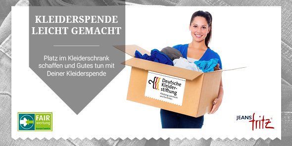 JeansFritz's tweet photo. Kein Platz mehr im #Kleiderschrank? Aussortieren und Gutes tun - mit der #Kleiderstiftung und #JeansFritz: https://t.co/FTcBTofRZl 👌 https://t.co/yhLHbaWyu9