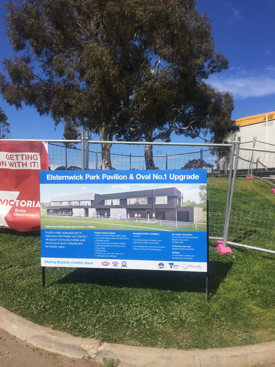Rick_Bell17's tweet photo. Nice to see the progress on the Elsternwick Park redevelopment today. @VAFA_HQ https://t.co/9BId7MAJWI