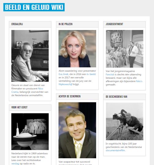 De Beeld en Geluidwiki heeft een opfrisbeurt gekregen. Neem een kijkje: wiki.beeldengeluid.nl