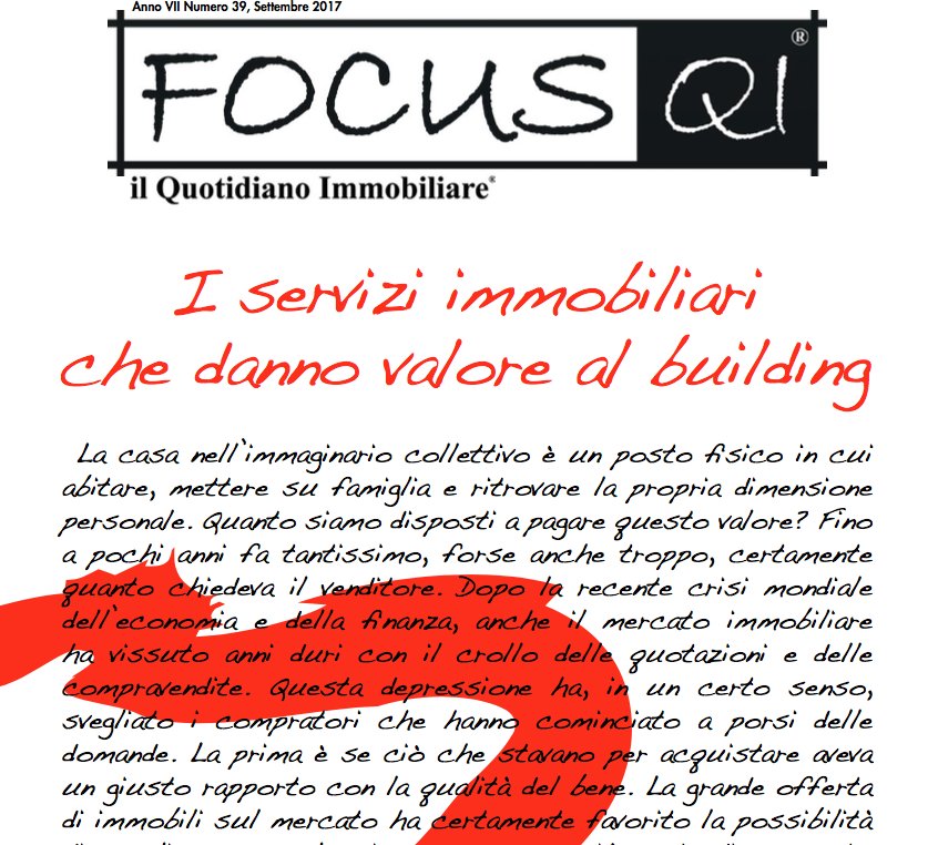 DailyRE's tweet photo. SERVIZI IMMOBILIARI: scopri il #FOCUSQI (https://t.co/OcevDJ6Ko4) che ilQI presenta al Convegno del 7/9 (https://t.co/6hiYmkoSE5) https://t.co/9JrUXFKcTM
