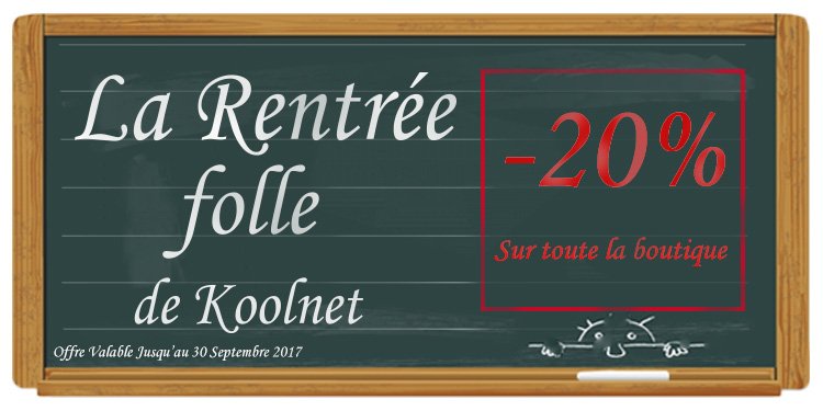 Koolnet_'s tweet photo. Super promo pour la rentrée!! 20% de remise valable sur le site https://t.co/iAqvPQwXoM
#PROMO #rentree2017 https://t.co/YwFNJlkvM7