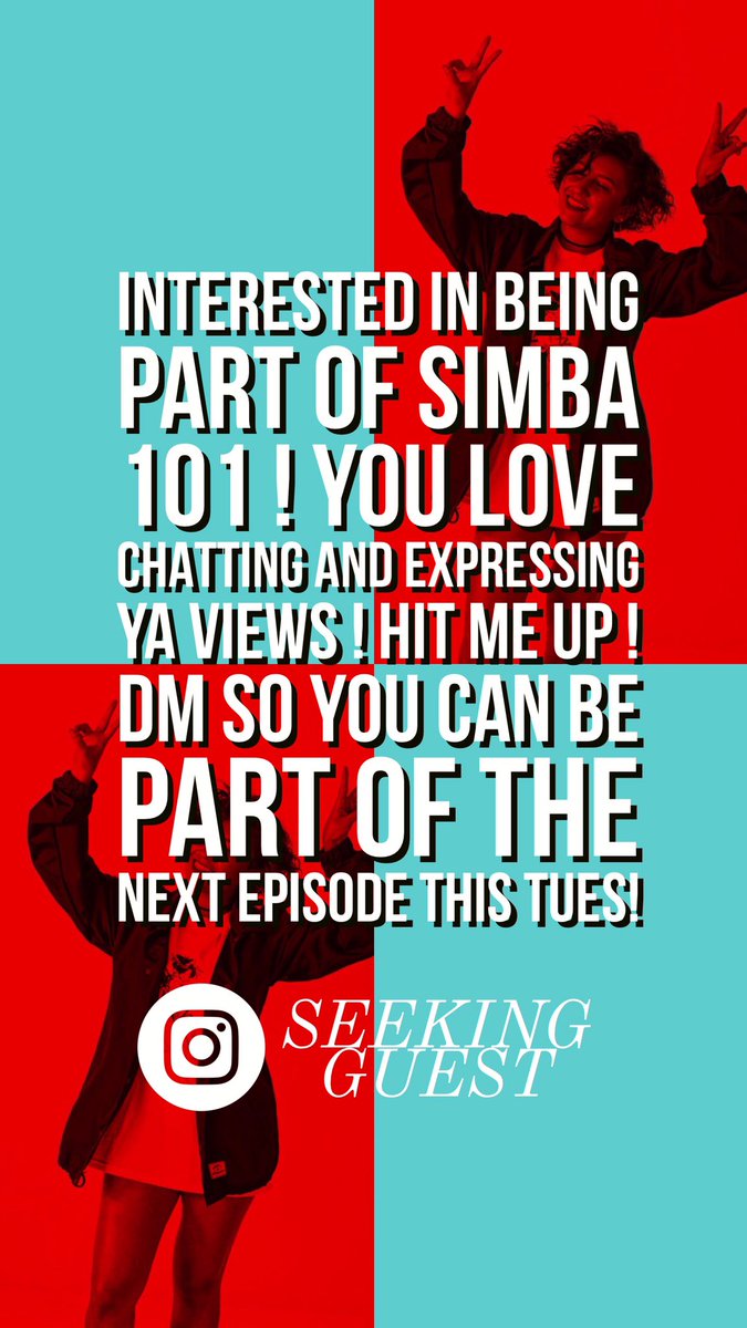 _youngsimba___'s tweet photo. #SIMBA101 ! Looking for guest ! Shoot me a DM if interested! https://t.co/jgBe9INutt