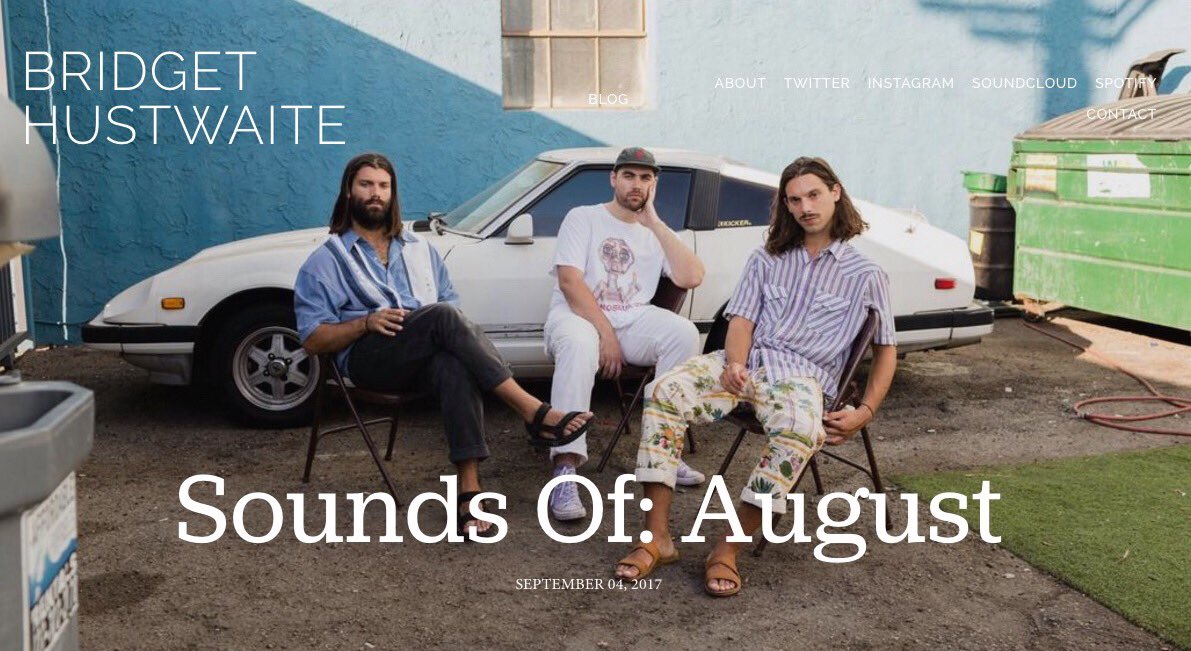 ALRIGHT, AUGUST. You were pretty good. Here's my top tunes from last month:
bridget-hustwaite.com/blog/2017-soun…
