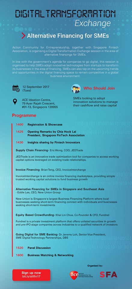 In collab w/ ACE we are holding a #Digital #Transformation event for #SMEs on 12 Sep #innovation #cashflow bit.ly/2wxNob5