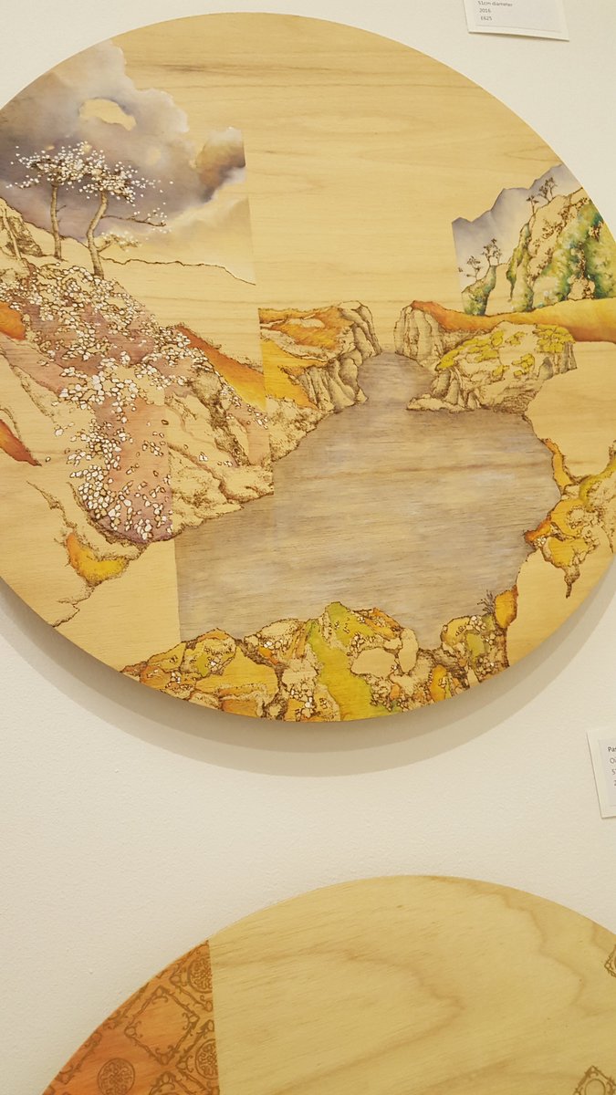loved the work of <a href="/michelle_lkc/">Michelle LKC</a> at @TOAF_Bristol this weekend.... beautiful imagined landscapes incorporating brilliant use of pyrography