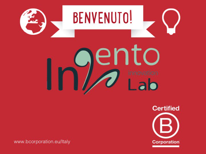 BCorpItalia's tweet photo. Un grande benvenuto tra le #BCorp @InVentoLab! 
Congratulazioni!
#BtheChange https://t.co/wbxLMZHkv1