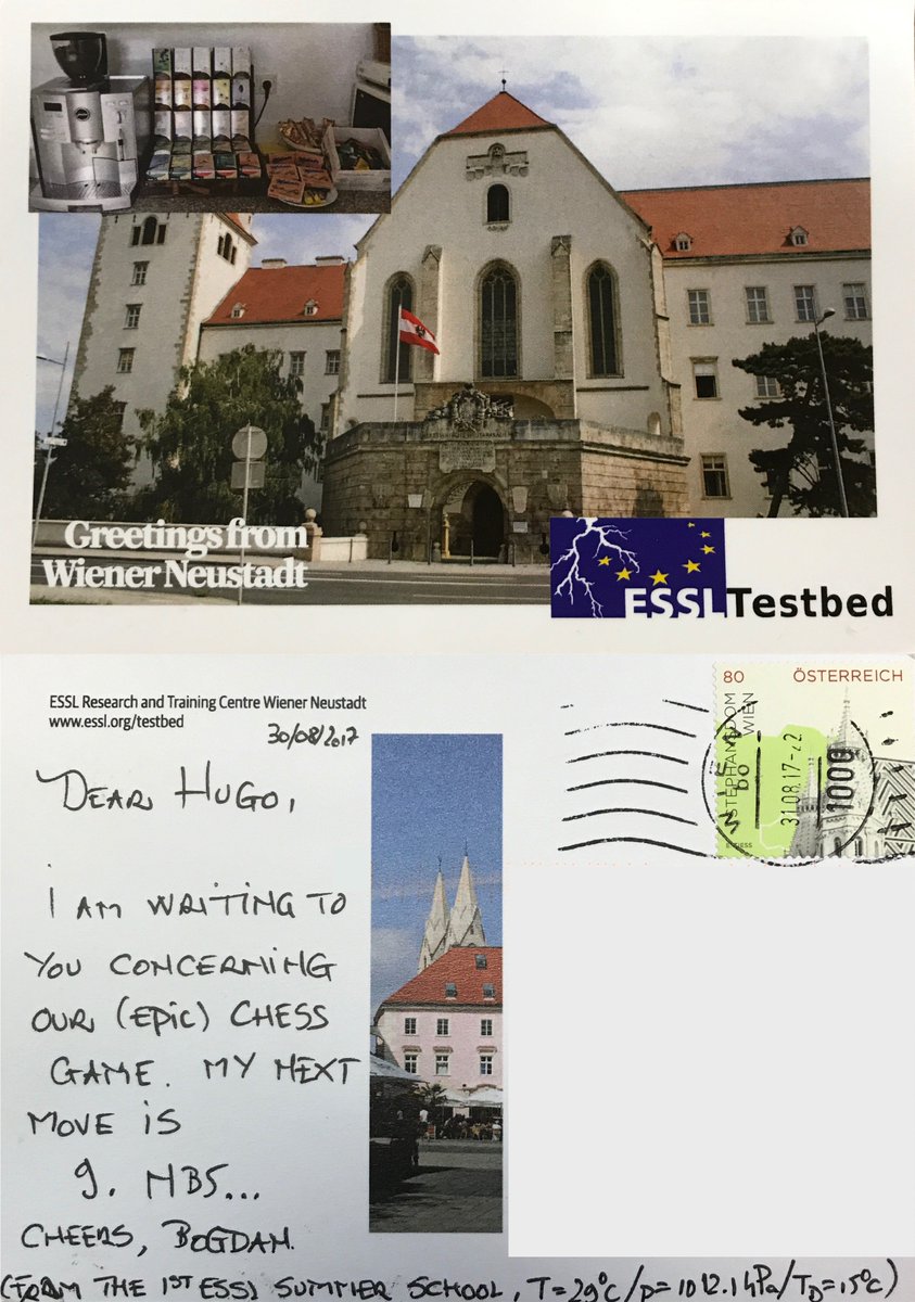 postcardchess's tweet photo. 9. Nb5 (#WienerNeustadt, #Austria) ... #chess #postcard #postcardchess #epichess https://t.co/Gaf1XfHhc3