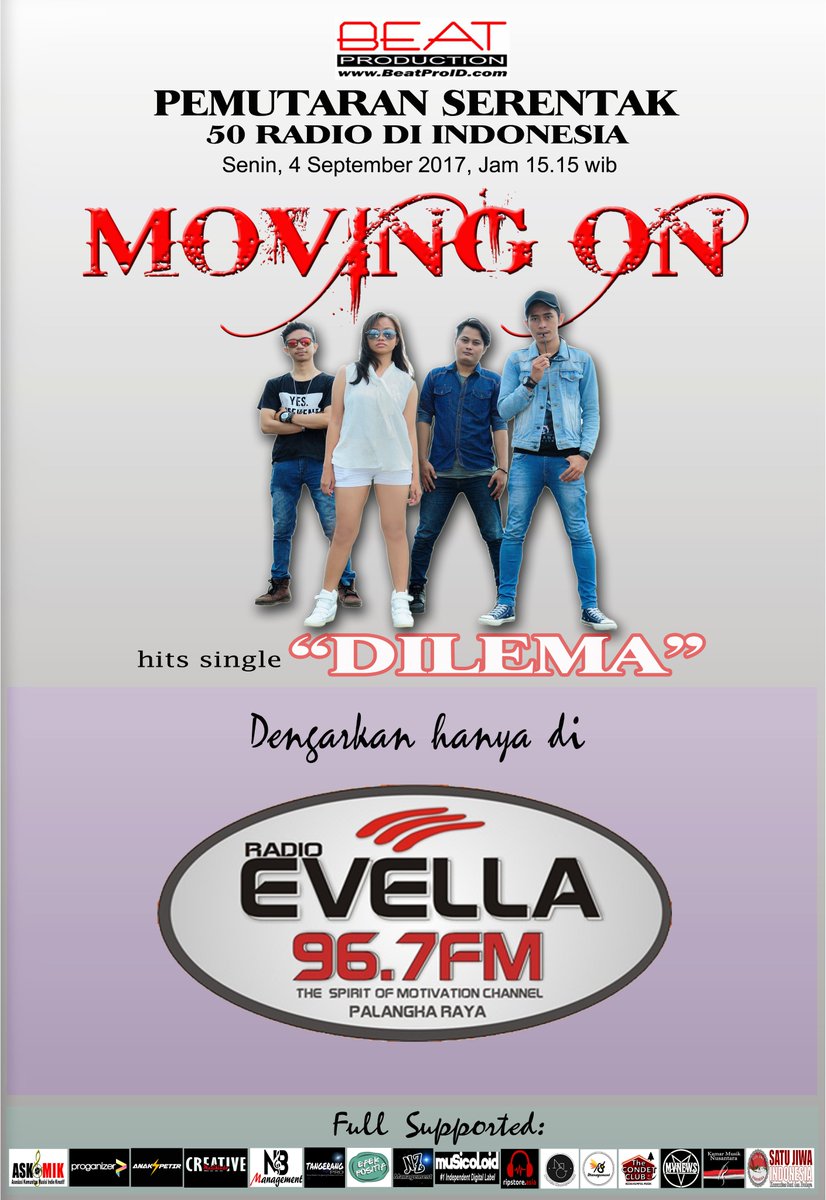 #EvellaFm #PemutaranSerentak @movingon_jkt - DILEMA #movingondilema #SiapRequest #palangkaraya Cc <a href="/BeatProID/">BEAT PRODUCTION</a> <a href="/yusdasiregar/">BeatMan Siregar</a> MD <a href="/nici_evellafm/">nici hewuasi</a>