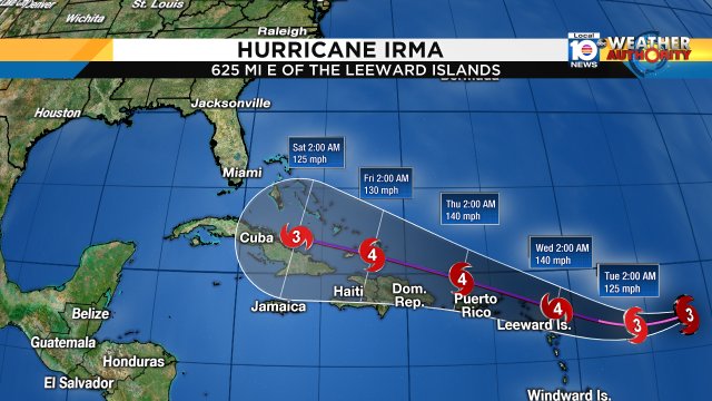 5 AM NHC forecast cone nudged a bit further south and west in the extended period https://t.co/5pl8VI7VJu