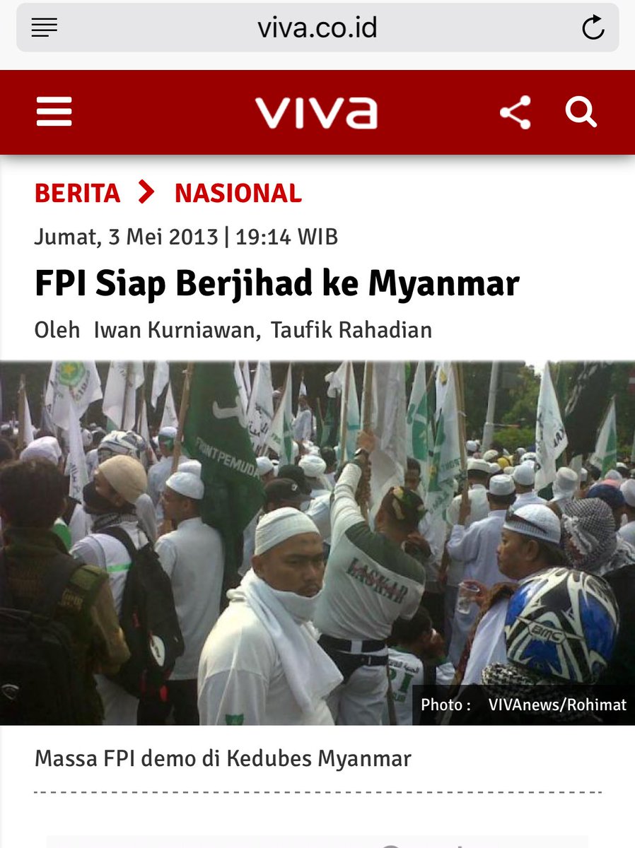 GunRomli's tweet photo. (2013): FPI Siap Jihad ke Myanmar | (2017): FPI Siap Syahid ke Rohingya | siaap mulu duls, kpn berangkatnya? 😂 https://t.co/4MubqROSwO