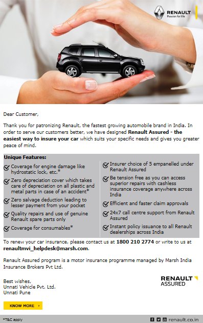 renaultpune's tweet photo. Renew your car insurance with Renault Assured Today! https://t.co/X2yHdxAV0R https://t.co/Fv4iC7QCmF