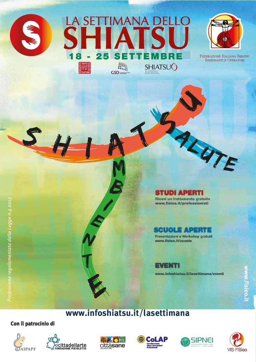 CoLAP_Nazionale's tweet photo. Save The Date: 18-25 settembre 2017, @FISieo - presenta la SETTIMANA DELLO #SHIATSU. #Shiatsu, #Salute e #Ambiente https://t.co/uCtuTIGk0K