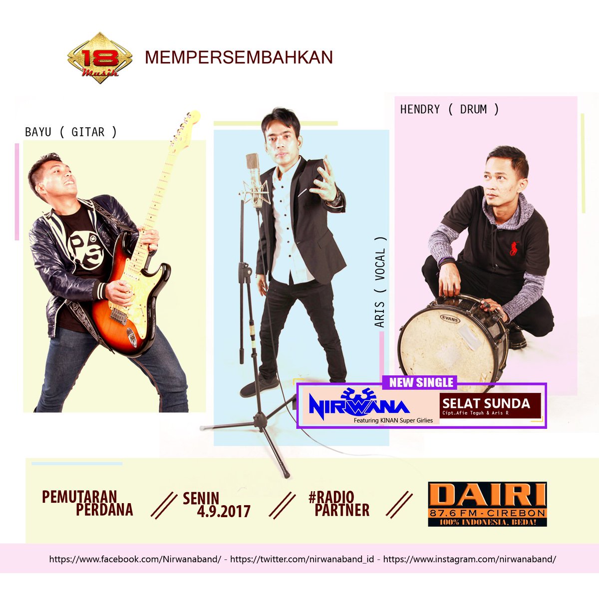 Bentar lagi #pemutaranserentak @Nirwanaband_ID Selat Sunda @18MusikOfficial @sonnyadhyswara #Nirwana_SelatSunda