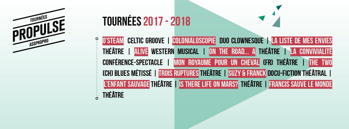 asspropro's tweet image. Découvrez la saison 2017-2018 des tournées @ProPulse_bxl  coordonnées par @asspropro ! asspropro.be/index.php/tour…