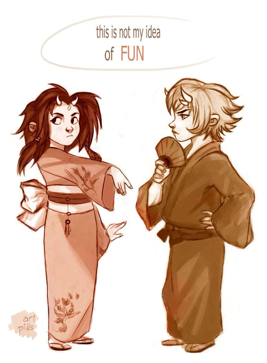 artpillss's tweet photo. Kazama &amp; Sen-hime! 😊#hakuouki #hakuoki #kazama #chikage #senhime #yukata #kimono #sketch #fanart #薄桜鬼  #千姫 #風間千景 https://t.co/dYVNMrimHV