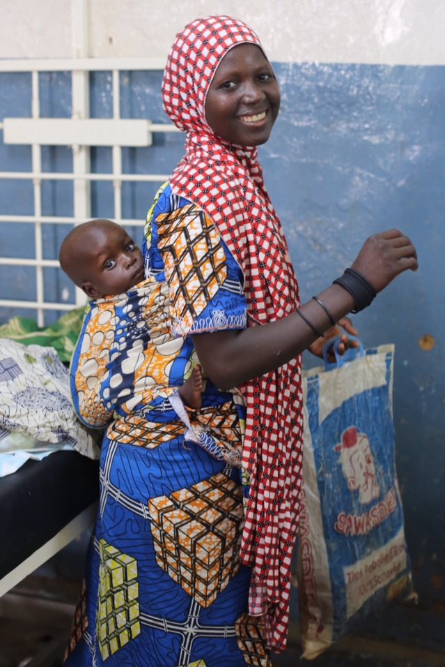 GalmiHospital's tweet photo. When one of our kiddos is healthy enough to be discharged home from the malnutrition unit, everyone smiles! #MotivationMonday #galmi https://t.co/XfwXejyijH