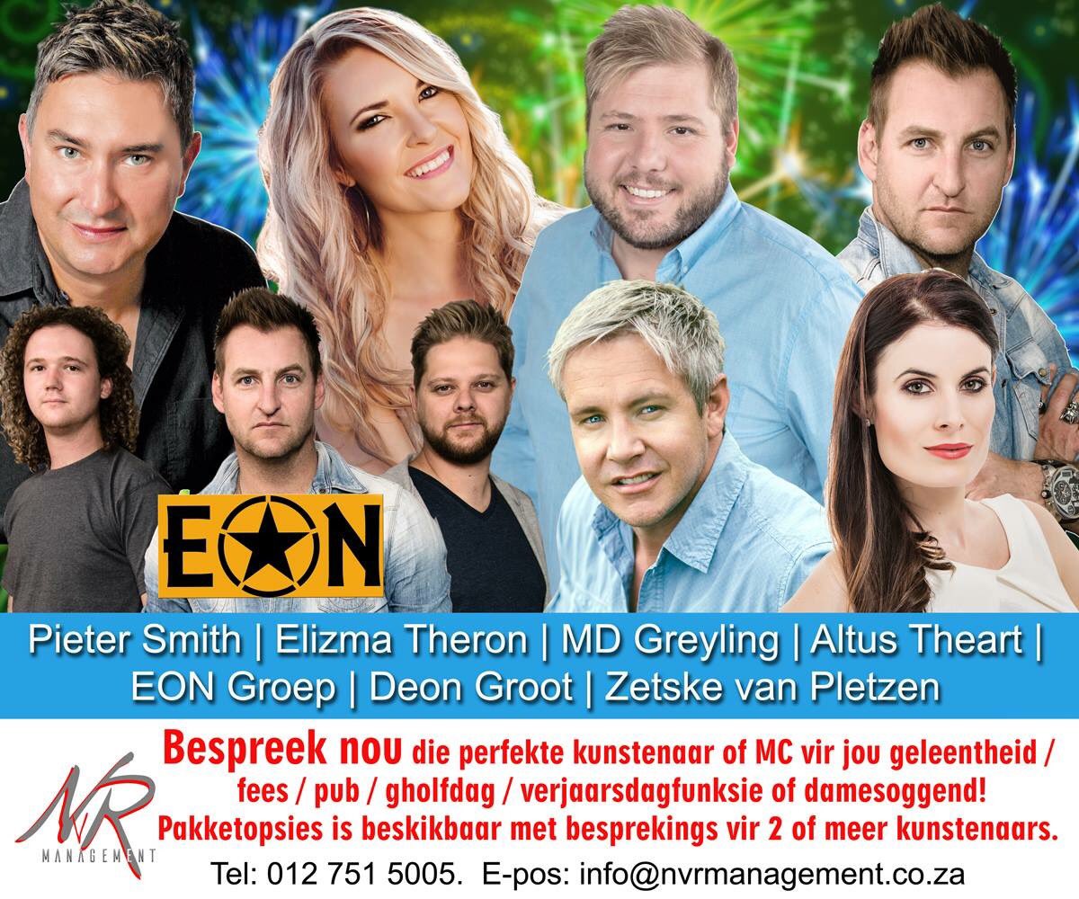 Besprekings reeds oopgestel vir 2018! Bespreek jou gunsteling kunstenaar(s) sommer nou!