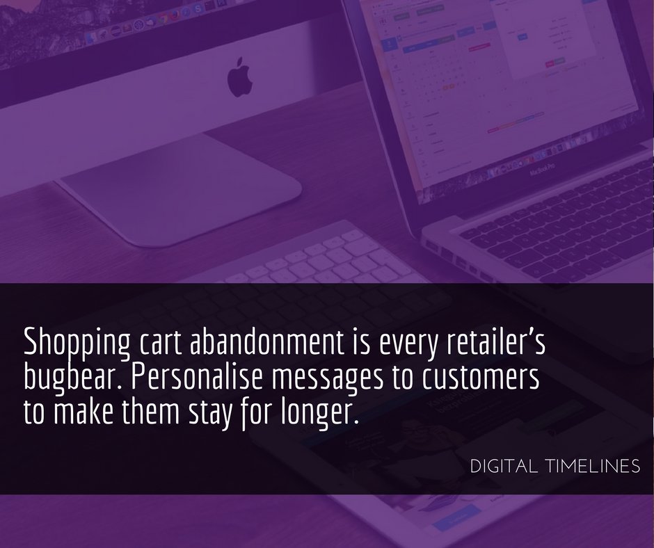 DigitalTimeline's tweet image. Personalise messages to customers to make them stay for longer. ow.ly/3tK630ekEmi #analytics