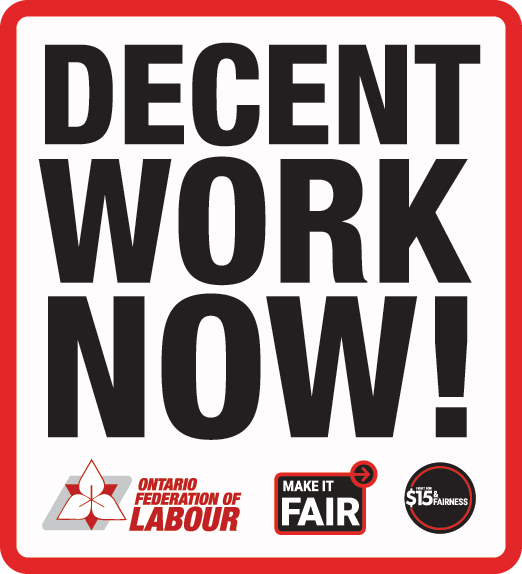 OFLabour's tweet photo. This Labour Day, keep up the fight for #DecentWorkNow! Let’s keep up the pressure for amendments to #Bill148! https://t.co/M2Cjf4yn0T
