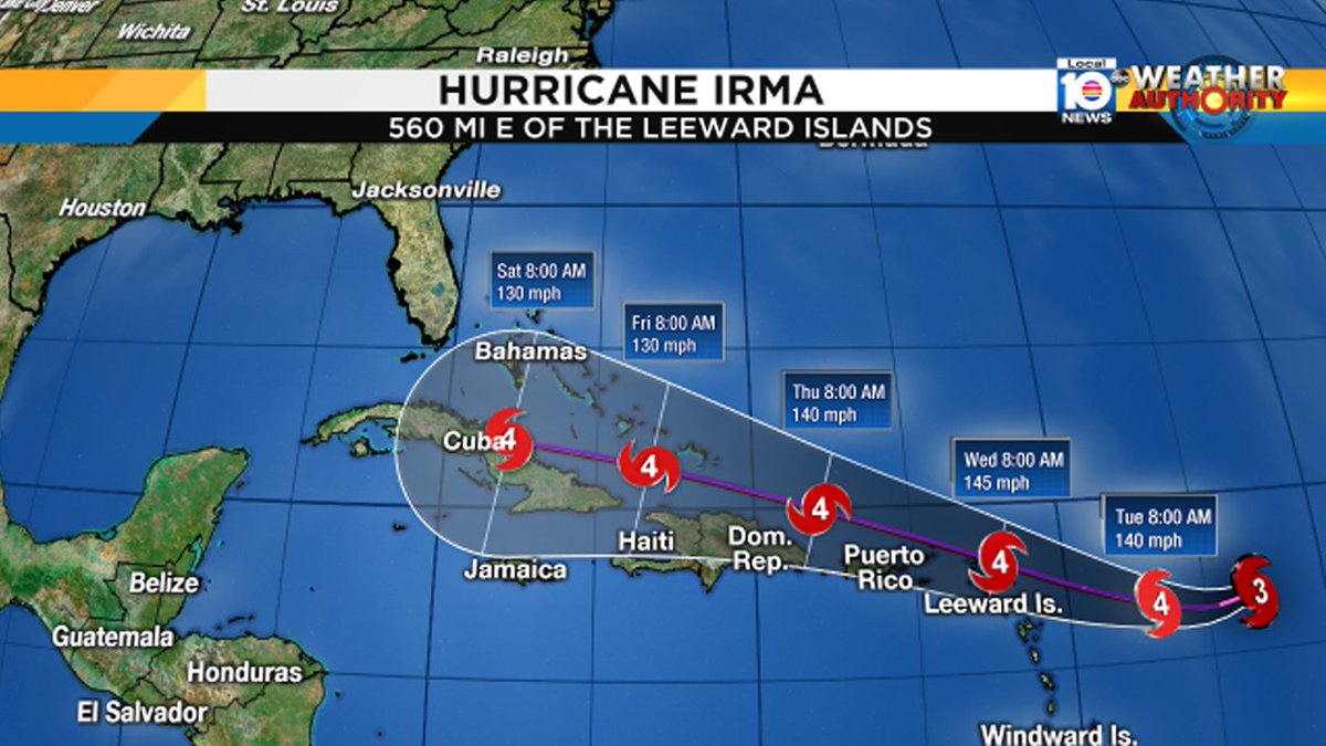 #BREAKING Hurricane warnings issued for parts of Caribbean in 11 AM advisory for #Irma bit.ly/2gxP5Q5?utm_me… https://t.co/wIMLe896ab