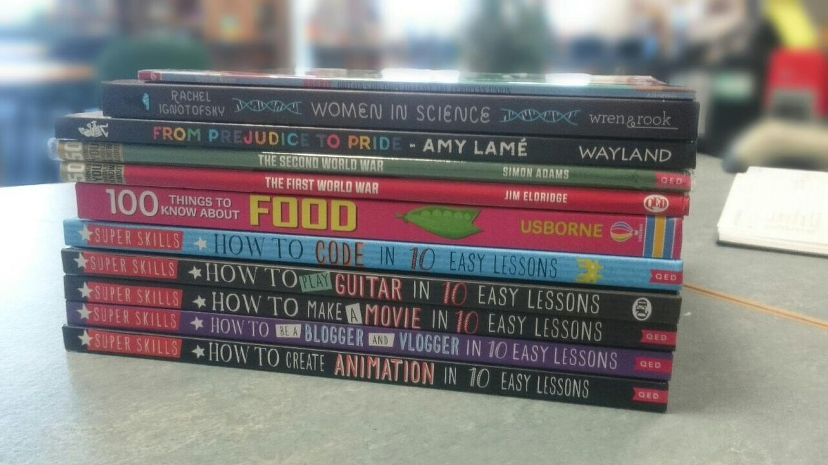 CraigmountLib's tweet photo. Great selection of new books almost ready to go on display. Hoping they'll inform AND entertain! #nonfiction #literacy #learningbystealth https://t.co/3Te3mn2dHj