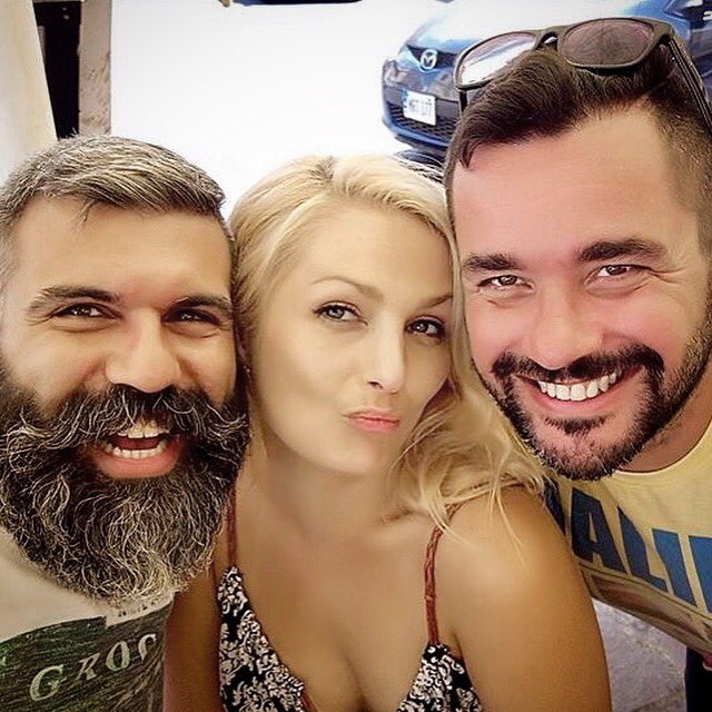 ThatSabrina's tweet image. Happy Birthday Simon!! I always end up pouting when put between these two! 🤣 #strikeapose #happybirthday #troutpout