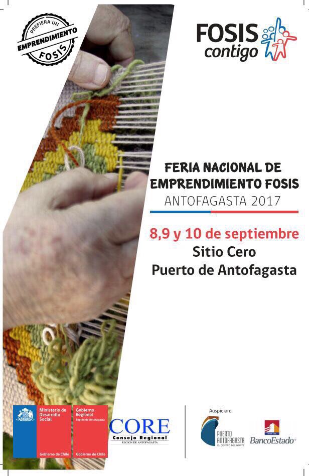 Dsocial_II's tweet photo. La seremia @Dsocial_II invita a todos y todas a Feria Nacional de Emprendimiento Fosis en Sitio Cero, Antofagasta, los días 8,910 septiembre https://t.co/hAyoLmFuOg