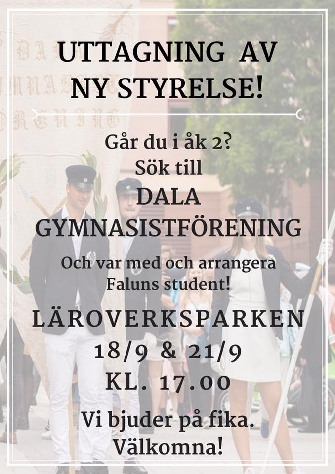 DGFfalun's tweet photo. LYSTRING ALLA 2or!!! Vill du ha 2 magiska sista år på gymnasiet tillsammans med nya vänner? Sök till DGF, 18/9 och 21/9 i Läroverksparken. https://t.co/Z1DhvQQiBv