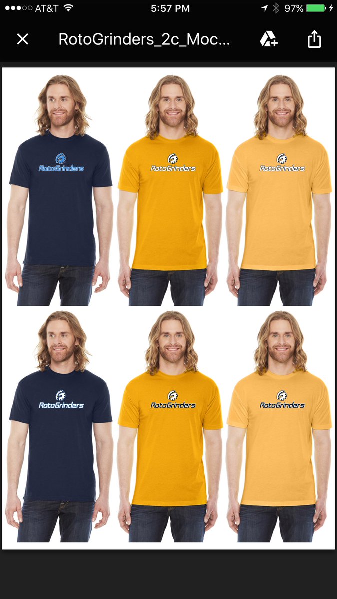 aaronhendrix's tweet photo. That time of the month. @RotoGrinders swag shipment. Will select 3 random RT's to receive shirt. Two hours from right now. Ready set go! https://t.co/vqg3vJgnnF