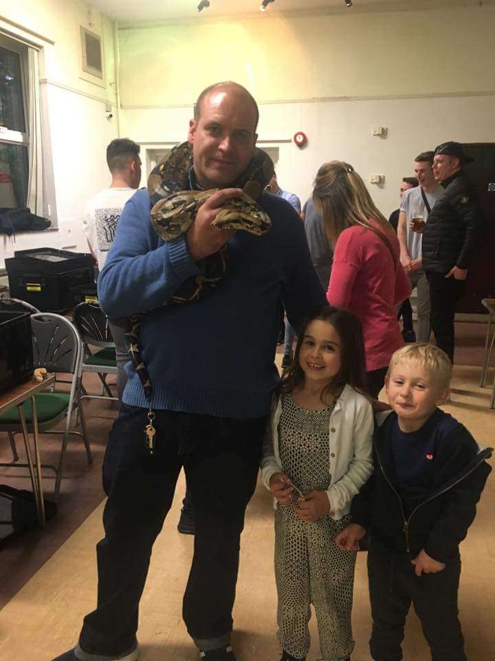RossWhyborn's tweet photo. Timpson Family Fun Day, Reptiles and Snakes, kids loved it 😊 @JamesTCobbler &amp; @Timpson_News https://t.co/jjUzD8ikcT