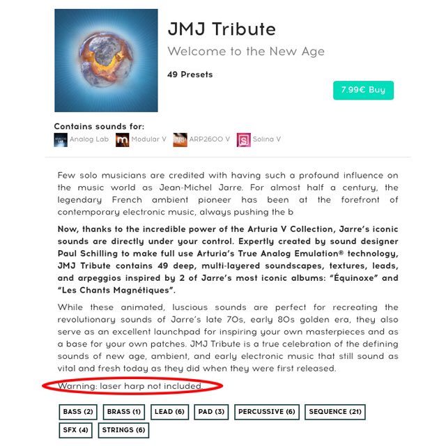 _Mr_Moss_'s tweet image. I was looking for new @ArturiaOfficial sounds when suddenly I saw that mention, what? &quot;laser harp not included&quot;? Damn! Haha 😂#JMJ #AnalogLab