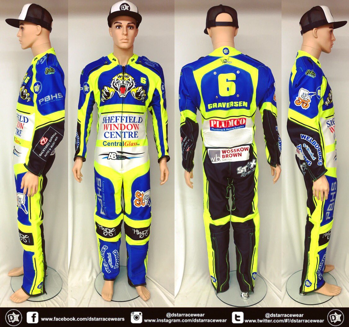 D-Star Racewear (@dstarracewear) on Twitter photo <a href="/JGraversen/">Jan Graversen #87</a> <a href="/TigersSpeedway/">Sheffield Speedway</a> racesuit from all angles.
- 2018 model upgrades
- 5 part stretch panels
- <a href="/CovecTechnical/">Covec Textiles Ltd</a> material
#speedway <a href="/JGraversen/">Jan Graversen #87</a> <a href="/TigersSpeedway/">Sheffield Speedway</a> racesuit from all angles.
- 2018 model upgrades
- 5 part stretch panels
- <a href="/CovecTechnical/">Covec Textiles Ltd</a> material
#speedway