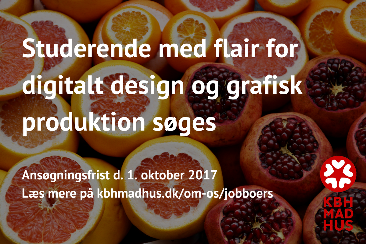 Hos KBH Madhus søger vi en studentermedhjælp til grafisk design. Hjælp os med at finde den perfekte kandidat 🙏 #jobdk #komdk #dkkom
