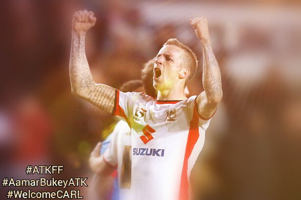 atkff14's tweet photo. Let's embrace @CarlBaker7 to @atletidekolkata Family #ATKIANS๐City of Joy & @IndSuperLeague waiting to enjoy Your magical feet๐ดโช #ATKFF #ATK https://t.co/7k59aREmAP