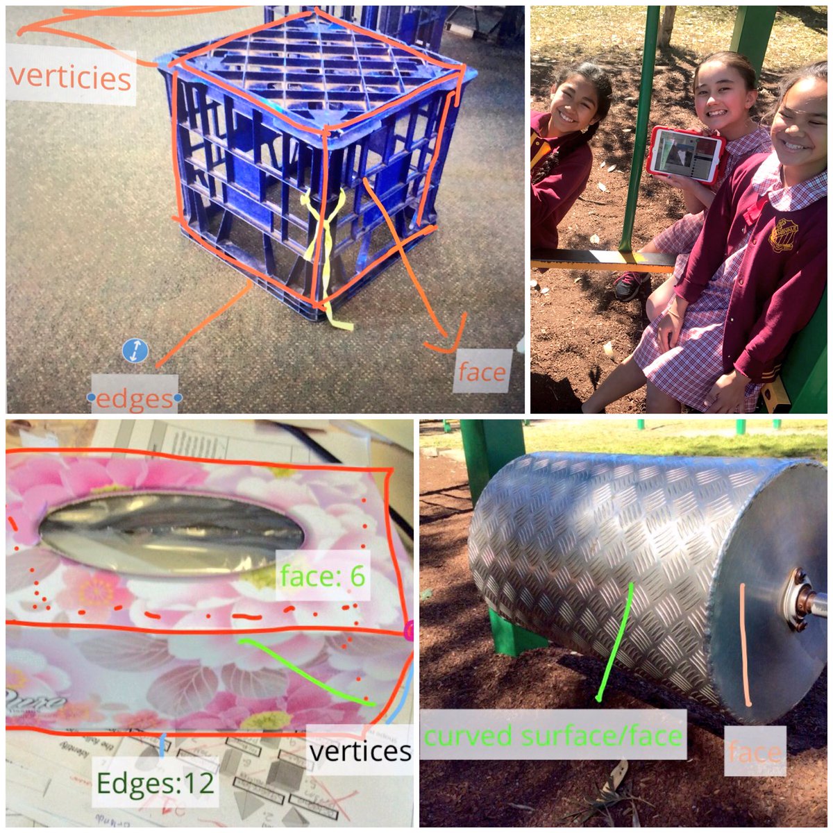 Phase1 of our architectural challenge:identifying 3Dshapes in our school and recording their features #richtasks @MarkDiamondLPS <a href="/LansvalePS/">Lansvale PS</a>