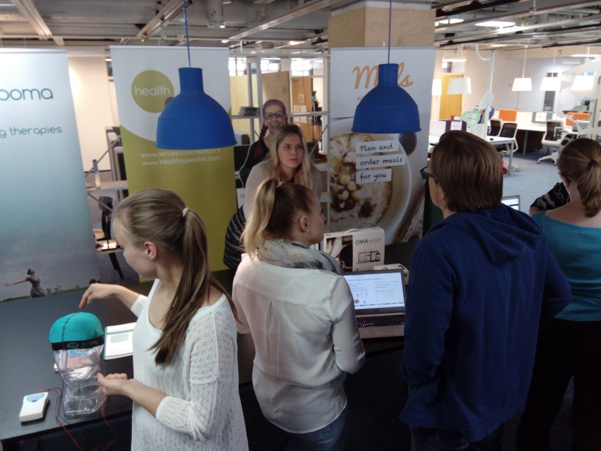 healthinnovlge's tweet photo. Villagers Pharmasight, Lullame, Health Operator & others
chatting with @EloHelsinki & @helsinginsote delegation, showing their products: https://t.co/dDhhS8IWAv