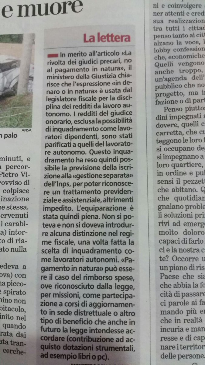 gli errori della risposta del min. <a href="/AndreaOrlandosp/">Andrea Orlando</a> sul pagamento in natura dei #magistrationorari la leggete  su seiluglio.it